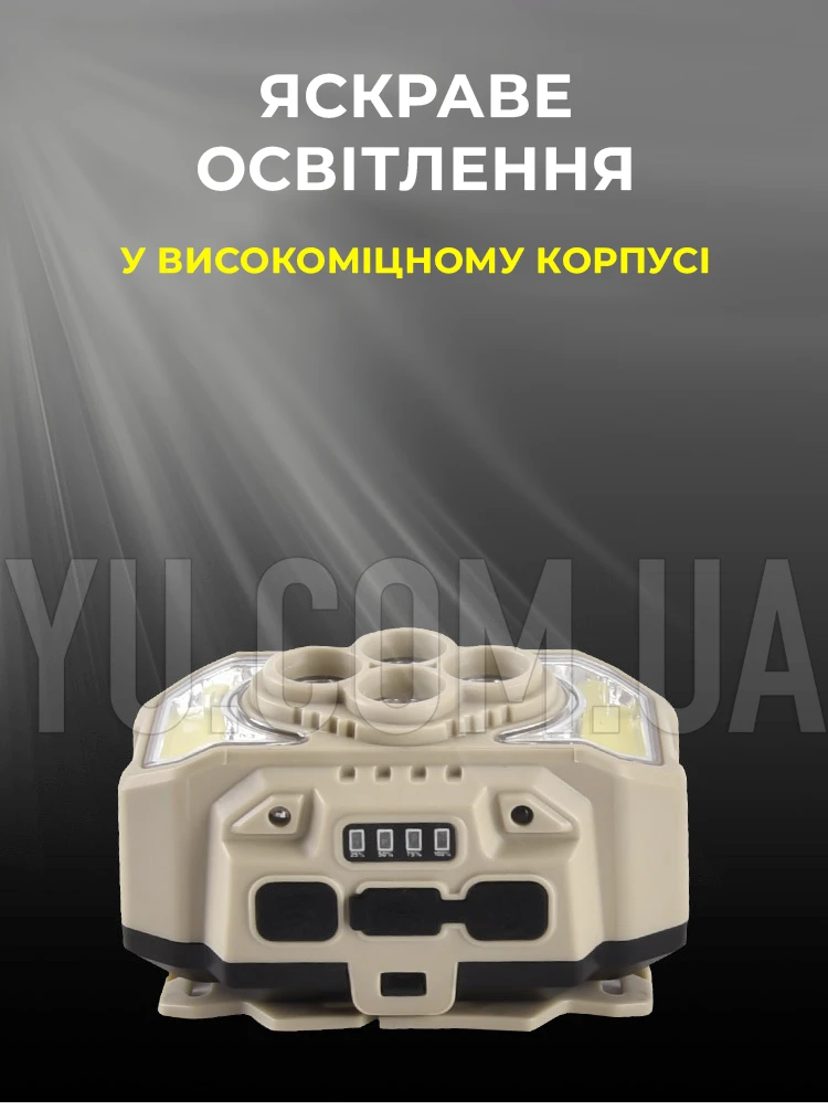 Ліхтар налобний із сенсорним датчиком 1x18650 Bailong HX-815S XPE+СОВ Type-C зарядка Ліхтар налобний із сенсорним датчиком 1x18650 Bailong HX-815S XPE+СОВ Type-C зарядка